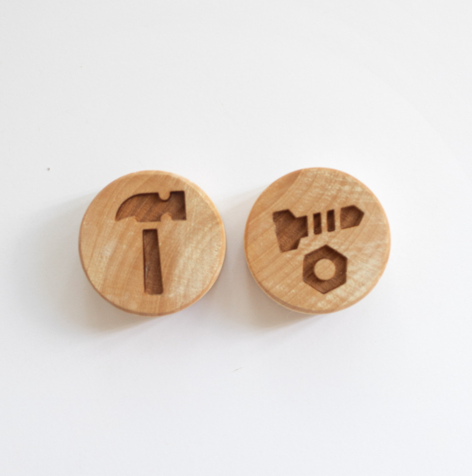 Houten stempelset - gereedschap