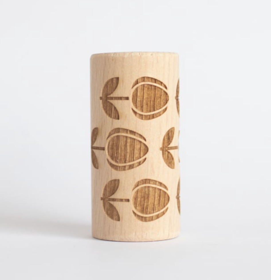 Houten roller - tulpjes