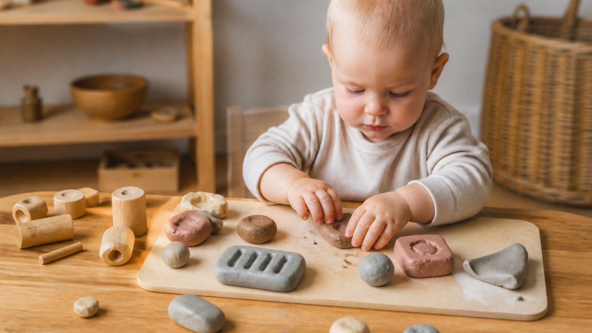 Sensorisch spel met klei voor baby's: veilig en natuurlijk