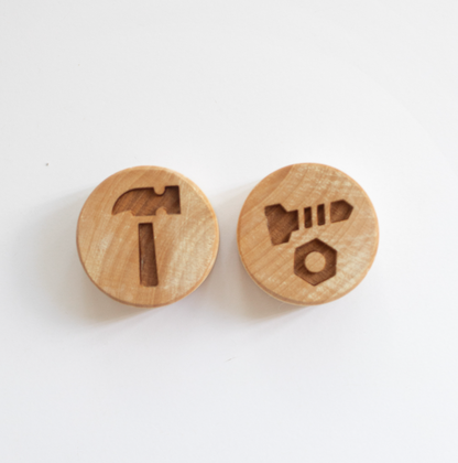 Houten stempelset - gereedschap