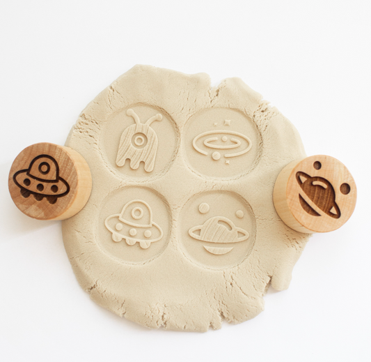 Houten stempelset - alien