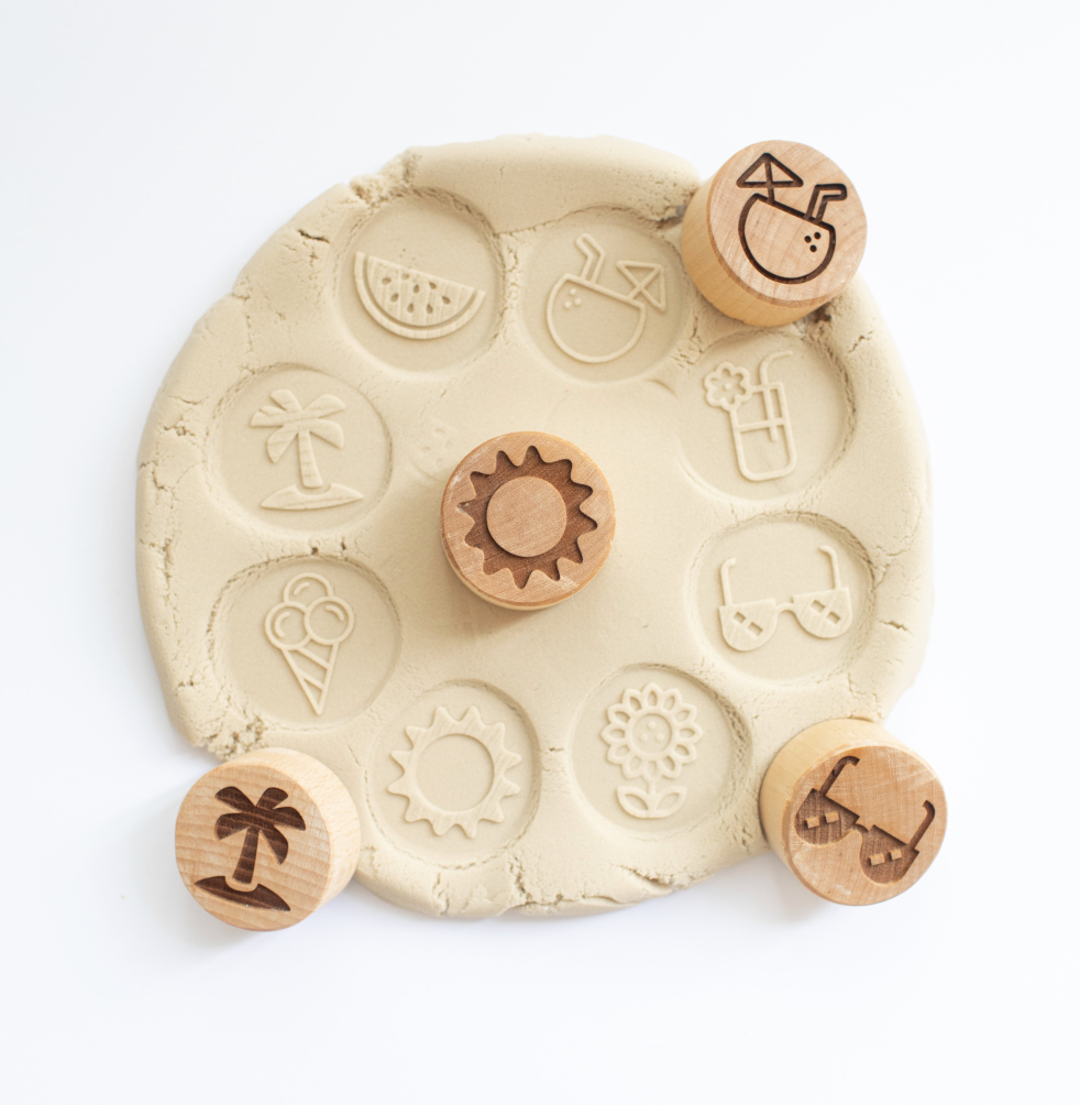 Houten stempelset - de zomer