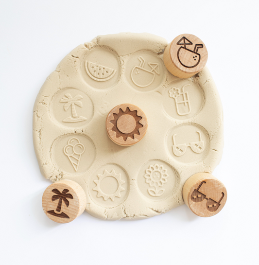 Houten stempelset - de zomer