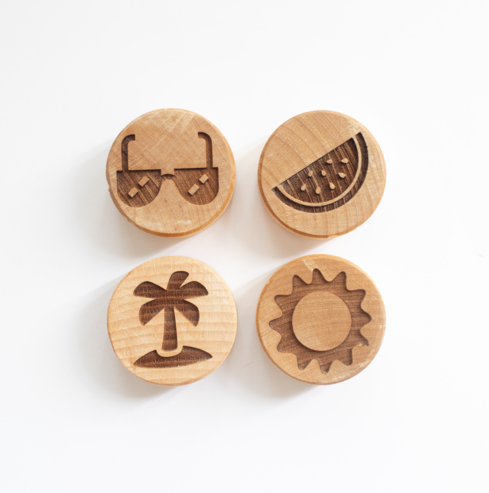 Houten stempelset - de zomer