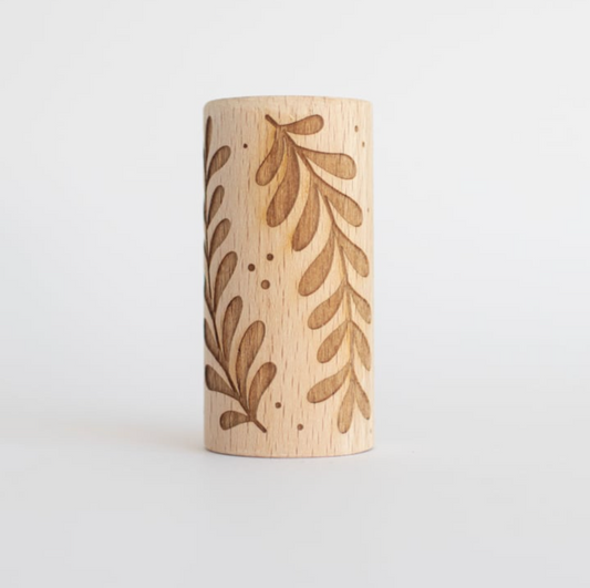 Houten roller - sierlijk blad