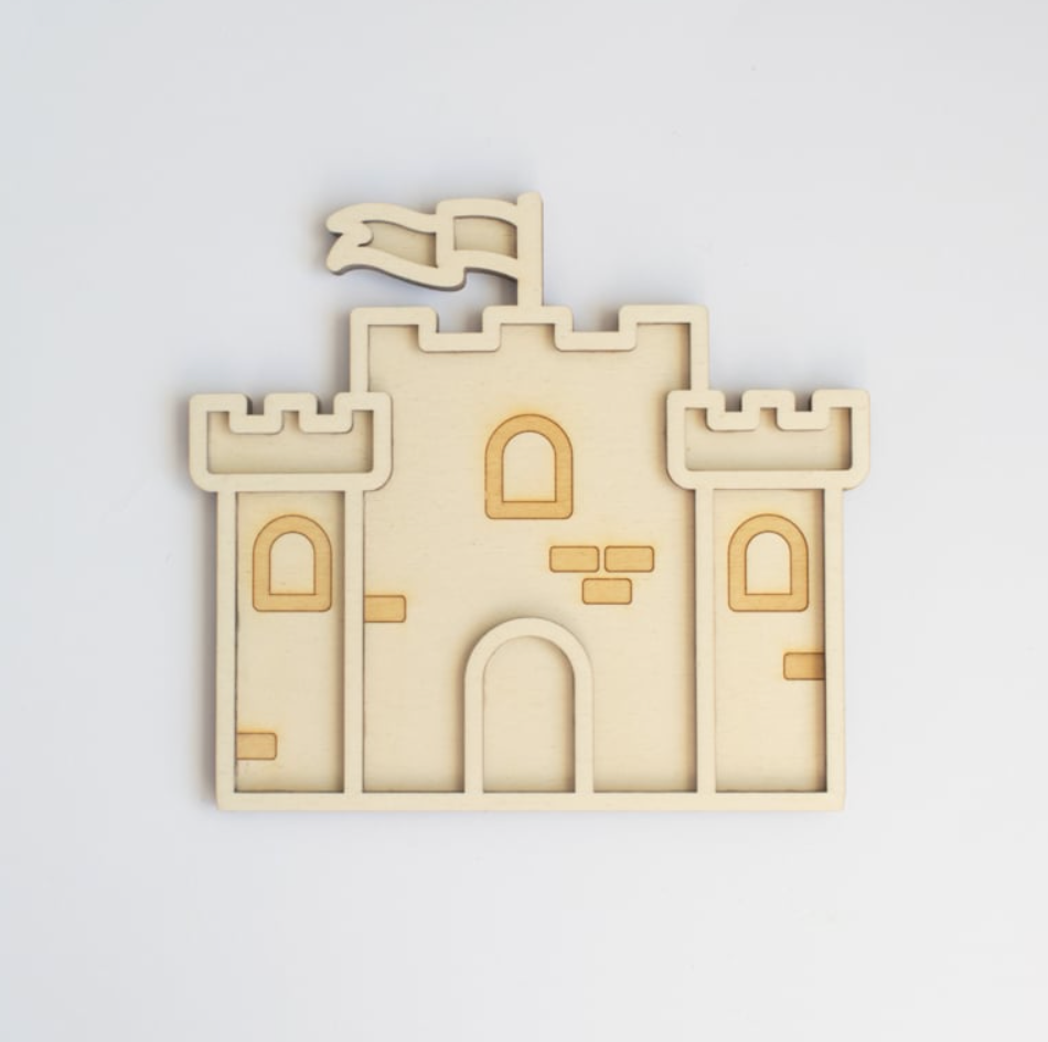 Houten speeltray - kasteel