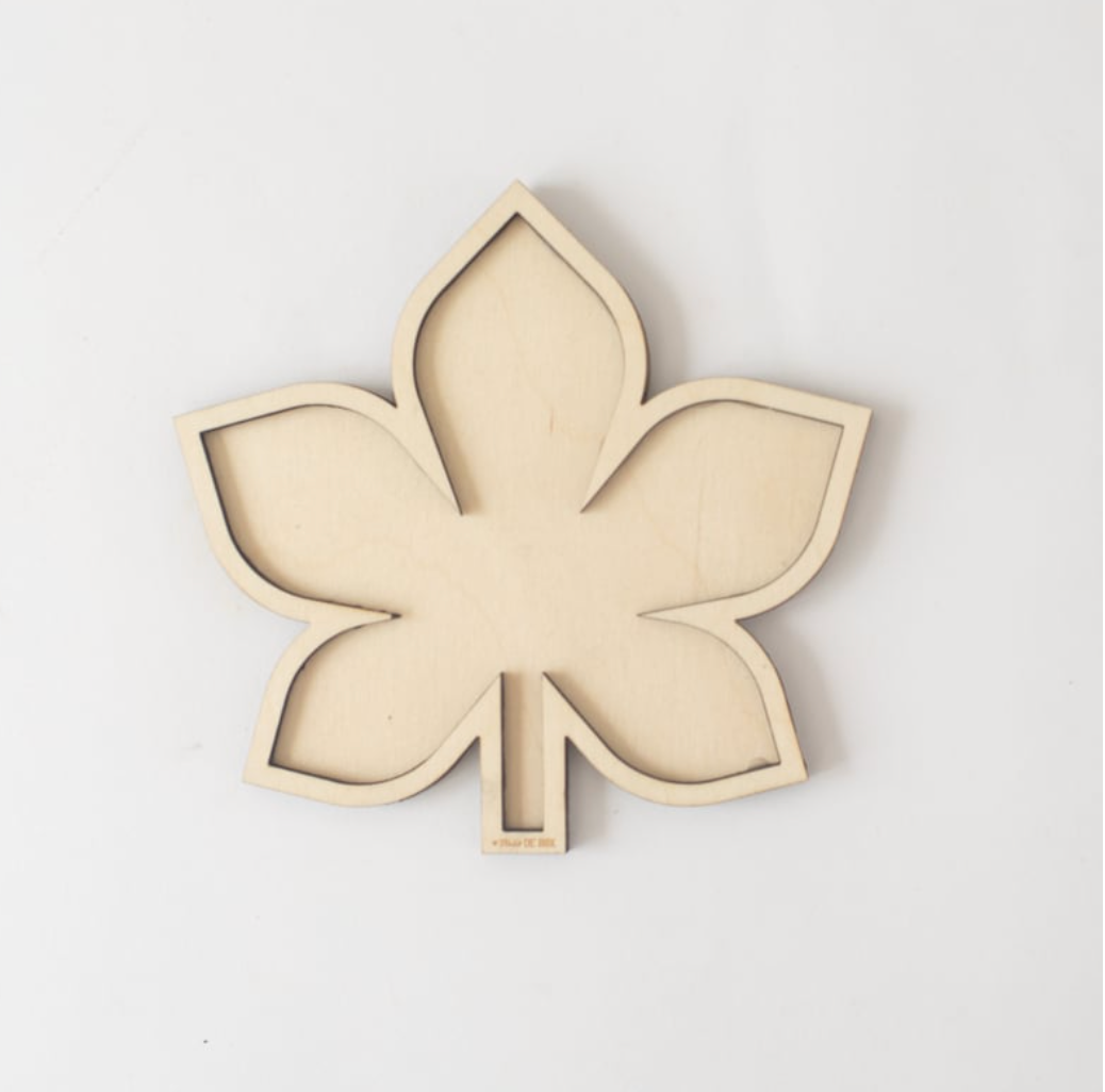 Houten speeltray - herfstblad