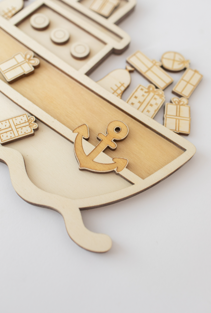 Houten speeltray - de pakjesboot