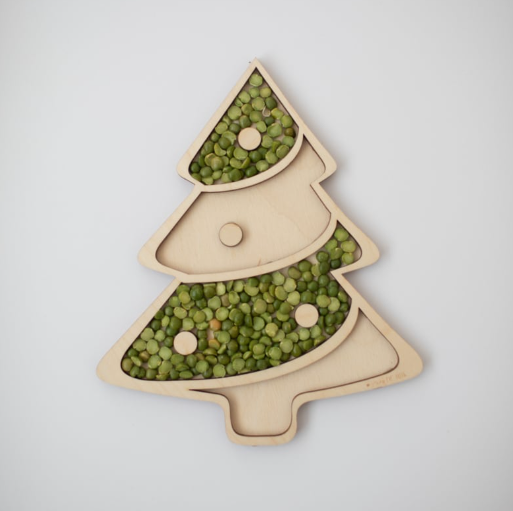 Houten speeltray - kerstboom