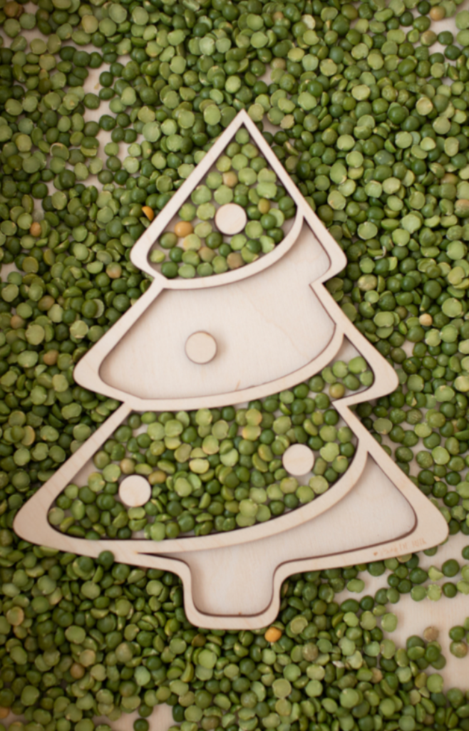 Houten speeltray - kerstboom