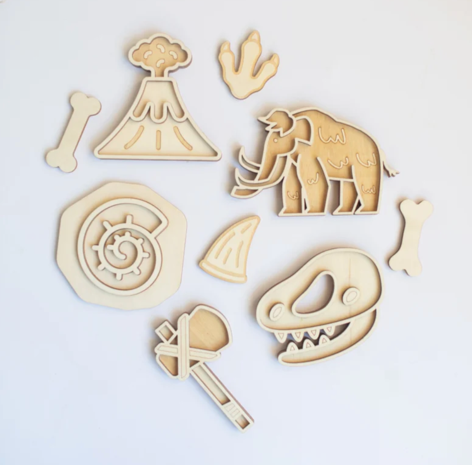 Houten speelset - de prehistorie