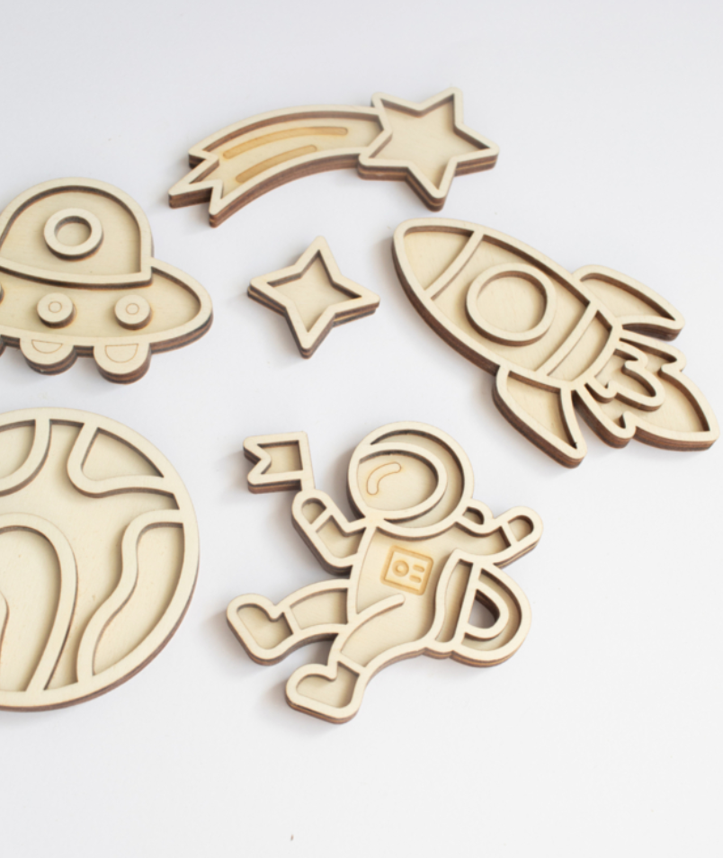 Houten speelset - de ruimte