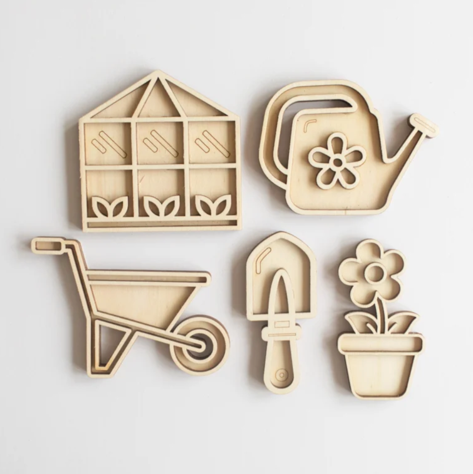 Houten speelset - de moestuin