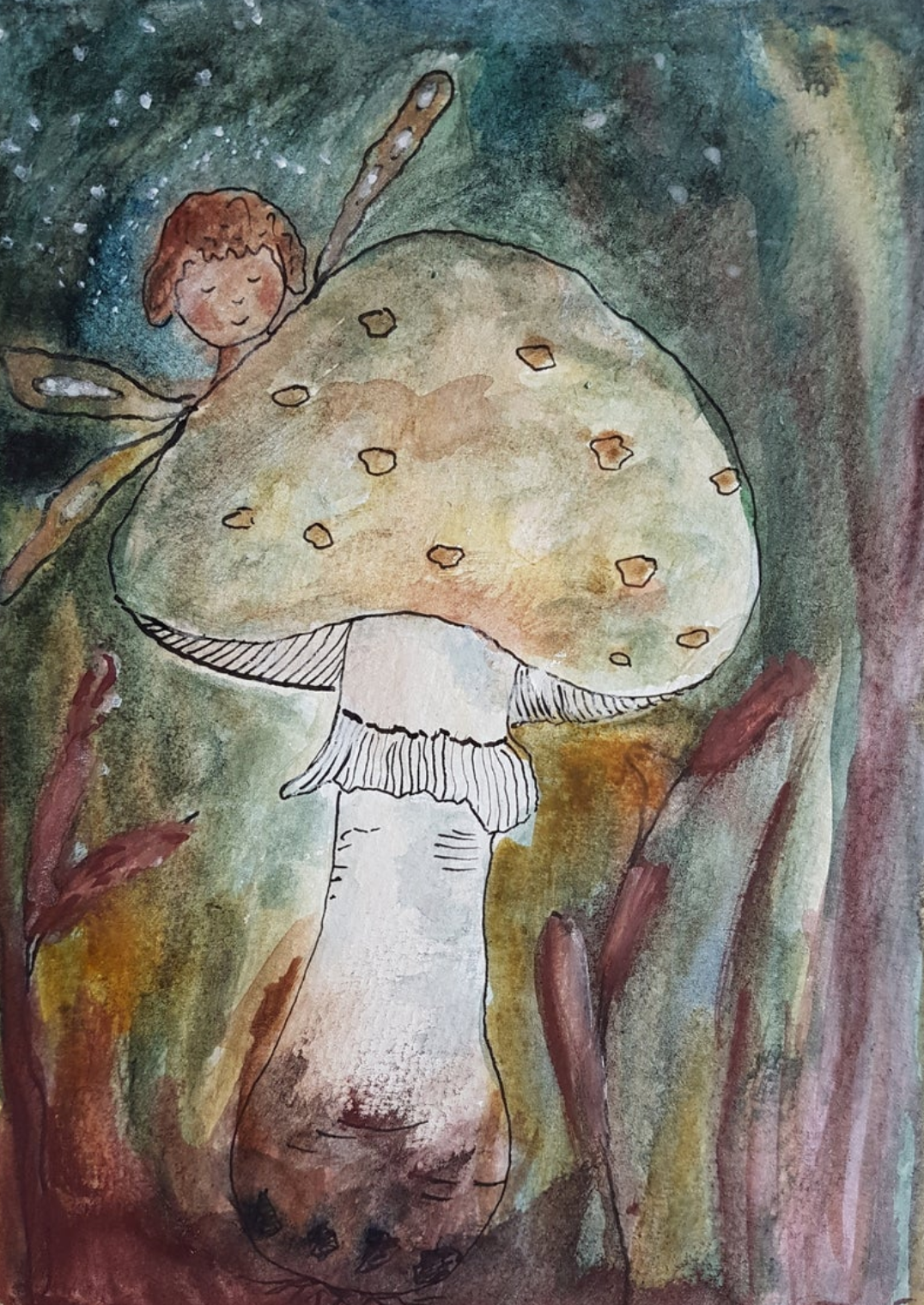 Witte paddenstoel